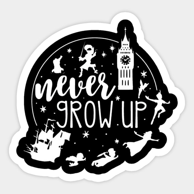 Never Grow Up Sticker by TomSchulze